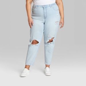 Wild Fable Light Blue Denim Ripped Jeans